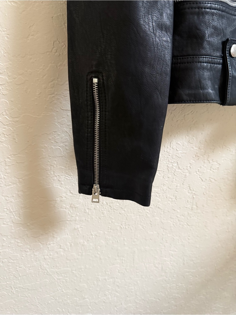 NWOT Black Faux Leather Moto Jacket - Topshop - Picture 3 of 6
